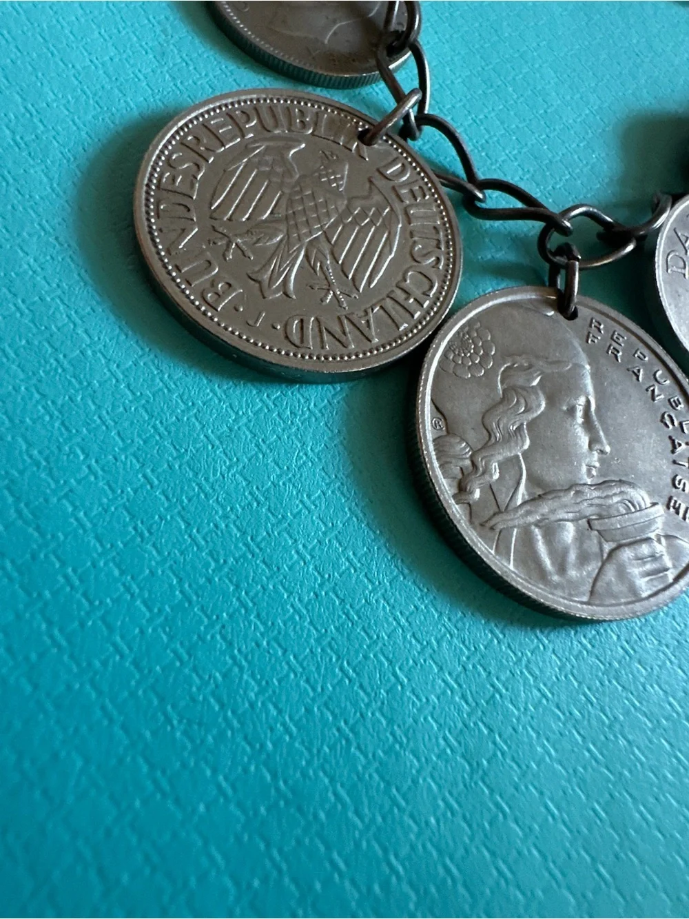 Vintage Sterling Silver Bracelet With International Coins